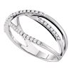 Image 1 : 0.20 CTW Diamond Triple Strand Openwork Ring 14KT White Gold - REF-34K4W