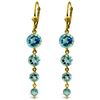 Genuine 7.8 ctw Blue Topaz Earrings Jewelry 14KT Yellow Gold - REF-46W3Y