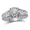 1.98 CTW Diamond Bridal Wedding Engagement Ring 14KT White Gold - REF-299Y9X