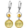 Genuine 11.60 ctw Citrine Earrings Jewelry 14KT White Gold - REF-47X5M