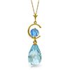 Genuine 5.5 ctw Blue Topaz Necklace Jewelry 14KT Yellow Gold - REF-25N6R