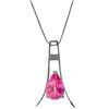 Genuine 1.50 ctw Pink Topaz Necklace Jewelry 14KT White Gold - REF-35V9W