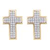 0.20 CTW Diamond Cross Earrings 10KT Yellow Gold - REF-19K4W