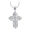 0.12 CTW Diamond Cross Pendant 10KT White Gold - REF-8K9W