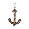 0.20 CTW Cognac-brown Color Diamond Anchor Nautical Pendant 10KTWhite Gold - REF-13M4H