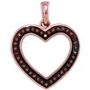 0.10 CTW Red Color Diamond Heart Love Pendant 10KT Rose Gold - REF-14K9W