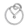 0.34 CTW Diamond Circle Heart Love Pendant 10KT White Gold - REF-22Y4X
