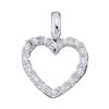 0.10 CTW Diamond Heart Love Pendant 10KT White Gold - REF-7W4K