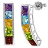 Genuine 4.5 ctw Multi-gemstones Earrings Jewelry 14KT White Gold - REF-38Z5N
