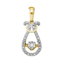 0.05 CTW Diamond Bound Teardrop Twinkle Solitaire Pendant 10KT Yellow Gold - REF-13M4H