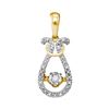 Image 1 : 0.05 CTW Diamond Bound Teardrop Twinkle Solitaire Pendant 10KT Yellow Gold - REF-13M4H