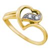 0.04 CTW Diamond Simple Heart Ring 10KT Yellow Gold - REF-16K4W