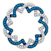 0.33 CTW Blue Color Diamond Circle Pendant 10KT Yellow Gold - REF-22N4F