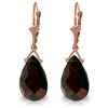 Genuine 10.20 ctw Garnet Earrings Jewelry 14KT Rose Gold - REF-39F2Z