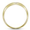 Image 2 : 0.13 CTW Mens Diamond Double Row Slender Wedding Ring 10KT Yellow Gold - REF-14W9K