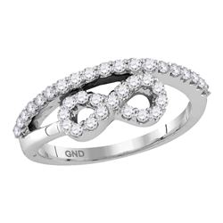 0.51 CTW Diamond Woven Infinity Ring 10KT White Gold - REF-37F5N