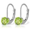 Genuine 1.20 ctw Peridot Earrings Jewelry 14KT White Gold - REF-23X2M