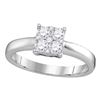 0.43 CTW Diamond Cluster Bridal Engagement Ring 18KT White Gold - REF-112F5N