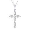 Genuine 1.23 ctw White Topaz & Diamond Necklace Jewelry 14KT White Gold - REF-30H3X