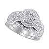 0.50 CTW Diamond Cluster Bridal Engagement Ring 10KT White Gold - REF-52N4F