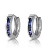 Genuine 1.30 ctw Sapphire Earrings Jewelry 14KT White Gold - REF-40T5A