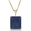 Genuine 7 ctw Sapphire Necklace Jewelry 14KT Yellow Gold - REF-66A5K