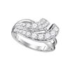 Image 1 : 1 CTW Diamond Double Row Crossover Ring 14KT White Gold - REF-104Y9X