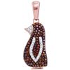 Image 1 : 0.25 CTW Red Color Diamond Penguin Bird Pendant 10KT Rose Gold - REF-26M9H