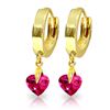 Genuine 1.50 ctw Pink Topaz Earrings Jewelry 14KT Yellow Gold - REF-25X9M