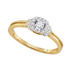 0.25 CTW Diamond Solitaire Bridal Engagement Ring 10KT Yellow Gold - REF-26N9F