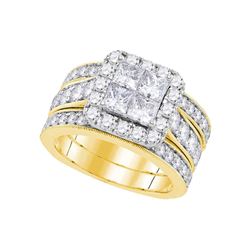 3 CTW Princess Diamond Bridal Engagement Ring 14k Yellow Gold - REF-389X9Y