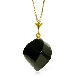 Genuine 15.5 ctw Black Spinel Necklace Jewelry 14KT Yellow Gold - REF-21Y9F