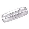 Image 1 : 0.50 CTW Princess Channel-set Diamond Wedding Ring 14KT White Gold - REF-104H9M