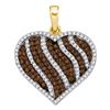 Image 1 : 1.5 CTW Cognac-brown Color Diamond Heart Pendant 10KT Yellow Gold - REF-52H4M