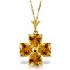 Genuine 3.8 ctw Citrine Necklace Jewelry 14KT Yellow Gold - REF-42T2A