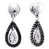 Image 1 : 0.33 CTW Black Color Diamond Small Teardrop Dangle Earrings 14KT White Gold - REF-30M2H