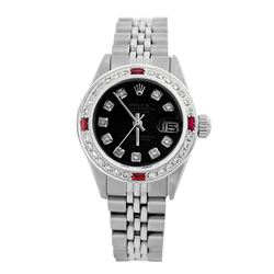 Rolex Pre-owned 26mm Womens Custom Black Stainless Steel - REF-470K2X