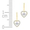 Image 2 : 0.27 CTW Diamond Heart Moving Twinkle Dangle Earrings 10KT Yellow Gold - REF-41F9N