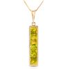 Genuine 2.25 ctw Peridot Necklace Jewelry 14KT Yellow Gold - REF-36N9R
