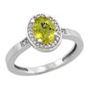 Image 1 : Natural 1.08 ctw Lemon-quartz & Diamond Engagement Ring 14K White Gold - REF-30R9Z