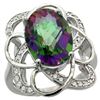 Natural 5.59 ctw mystic-topaz & Diamond Engagement Ring 14K White Gold - REF-59F6N