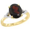 Image 1 : Natural 2.41 ctw Garnet & Diamond Engagement Ring 10K Yellow Gold - REF-27R9Z