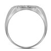 Image 2 : 0.33 CTW Mens Diamond Diagonal Square Cluster Ring 10KT White Gold - REF-37Y5X
