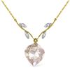 Genuine 12.82 ctw White Topaz & Diamond Necklace Jewelry 14KT Yellow Gold - REF-42W7Y