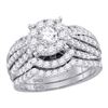 1.78 CTW Diamond Halo Bridal Engagement Ring 14KT White Gold - REF-247W5K