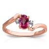 Genuine 0.46 ctw Pink Topaz & Diamond Ring Jewelry 14KT Rose Gold - REF-28F3Z