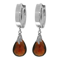 Genuine 6 ctw Garnet Earrings Jewelry 14KT White Gold - REF-47Y4F