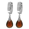 Genuine 6 ctw Garnet Earrings Jewelry 14KT White Gold - REF-47Y4F