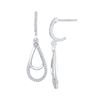 Image 1 : 0.25 CTW Diamond Teardrop Dangle Screwback Earrings 10KT White Gold - REF-22W4K