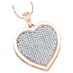 0.50 CTW Diamond Heart Love Pendant 10KT Rose Gold - REF-43W4K